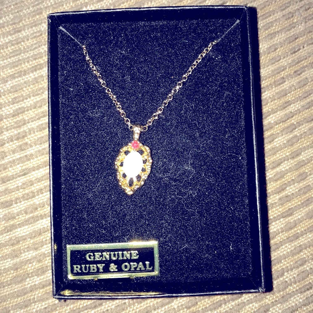 Opal and Ruby Van Doran Necklace in Box!